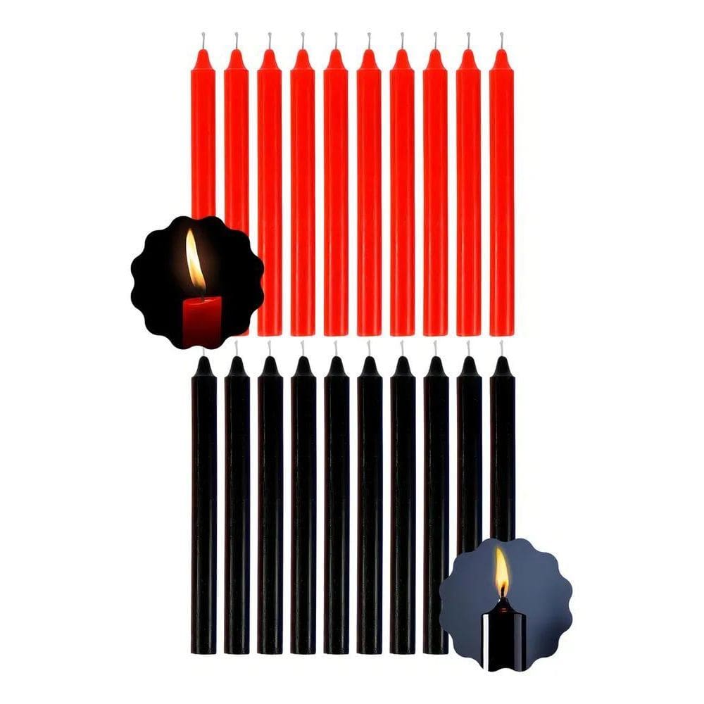 2X Kit 50 Velas / 25 Vermelha + 25 Preta 16Cm Chama Alta Mar