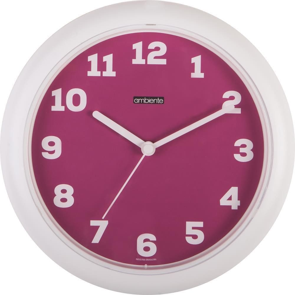 Relógio De Parede Ambiente Ref: 197600-306 Branco Números