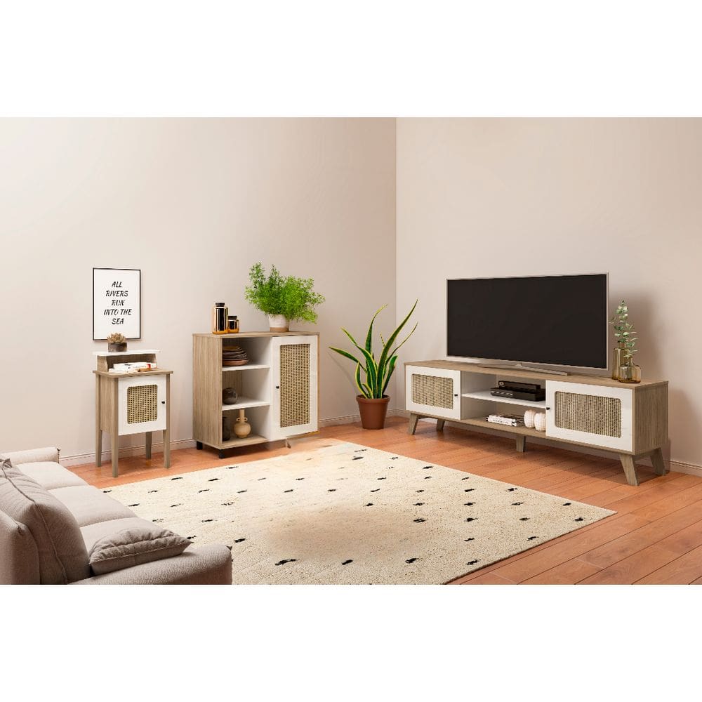 Conjunto Sala Charlotte: Rack 4525+ Mesa 4519+ Buffet 4521