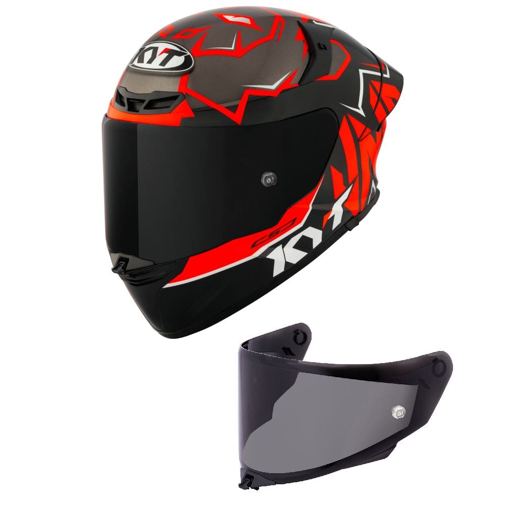 Capacete KYT TT Revo Nicolo Bulega 2022 Preto e Vermelho Mais Viseira Fumê