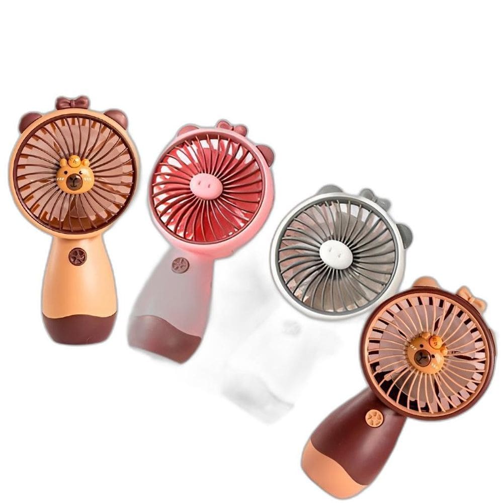 Ventilador Mão Silencioso Recarregável Portátil Usb Cor:Bege