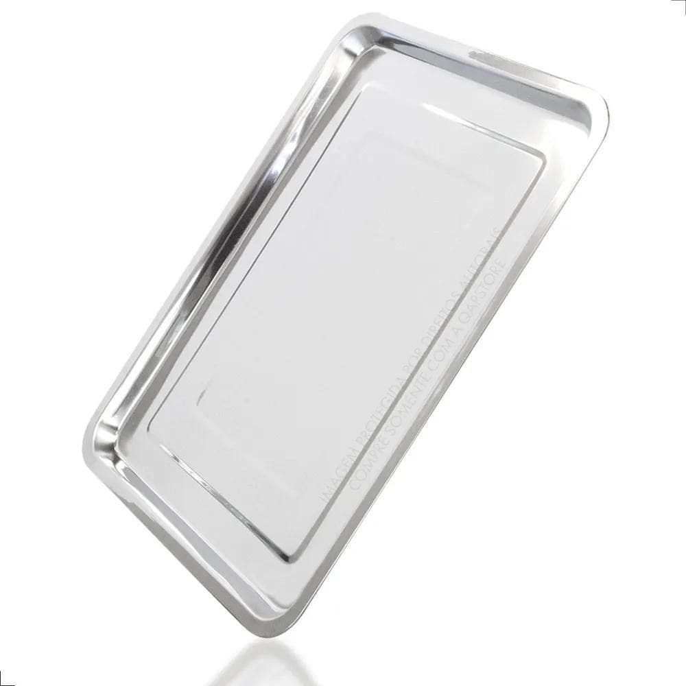 2X Bandeja Aço Inox Retangular Rasa 40X30 Restaurante