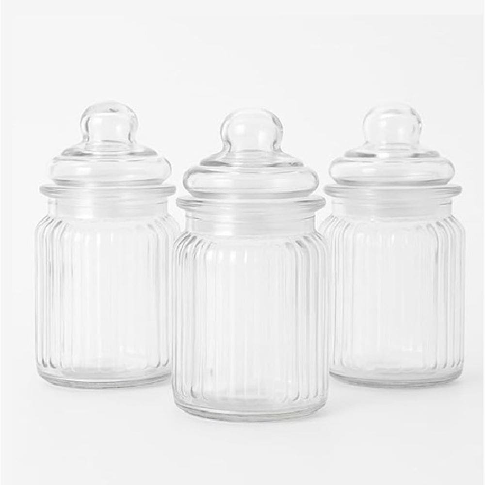 Kit 3 Potes de Vidro Hermético 230ml Armazenamento com Estilo e Praticidade