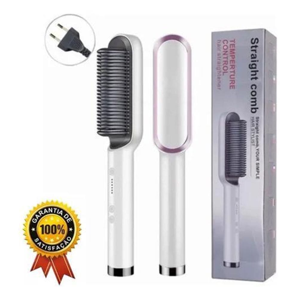 2X Escova Alisadora 5 Em 1: Cerâmica Ions Cuidado Com Cabelo