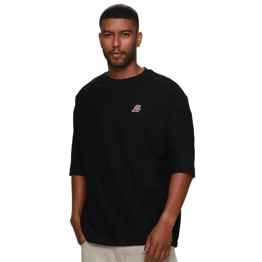 Camiseta Nba Masculina Lakers Mini Embroid Oversize