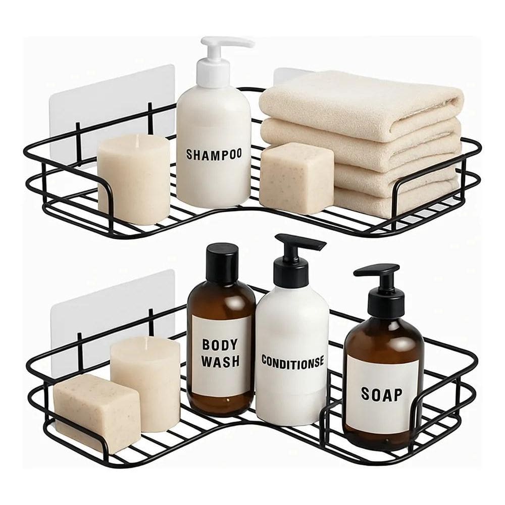 2X Vittak Kit 2 Porta Shampoo Sabonete Suporte De Canto Pare