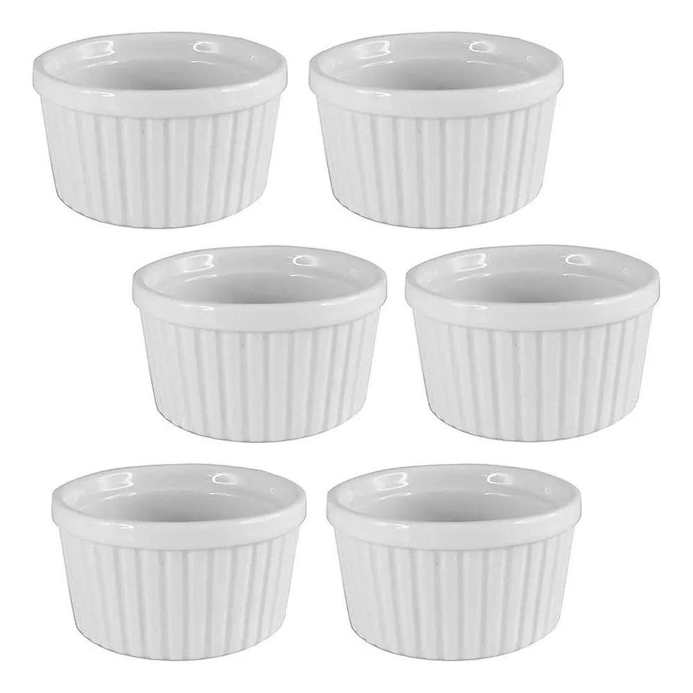 2X Conjunto 6 Ramequim 100Ml Ramekin Tigela Forno Porcelana