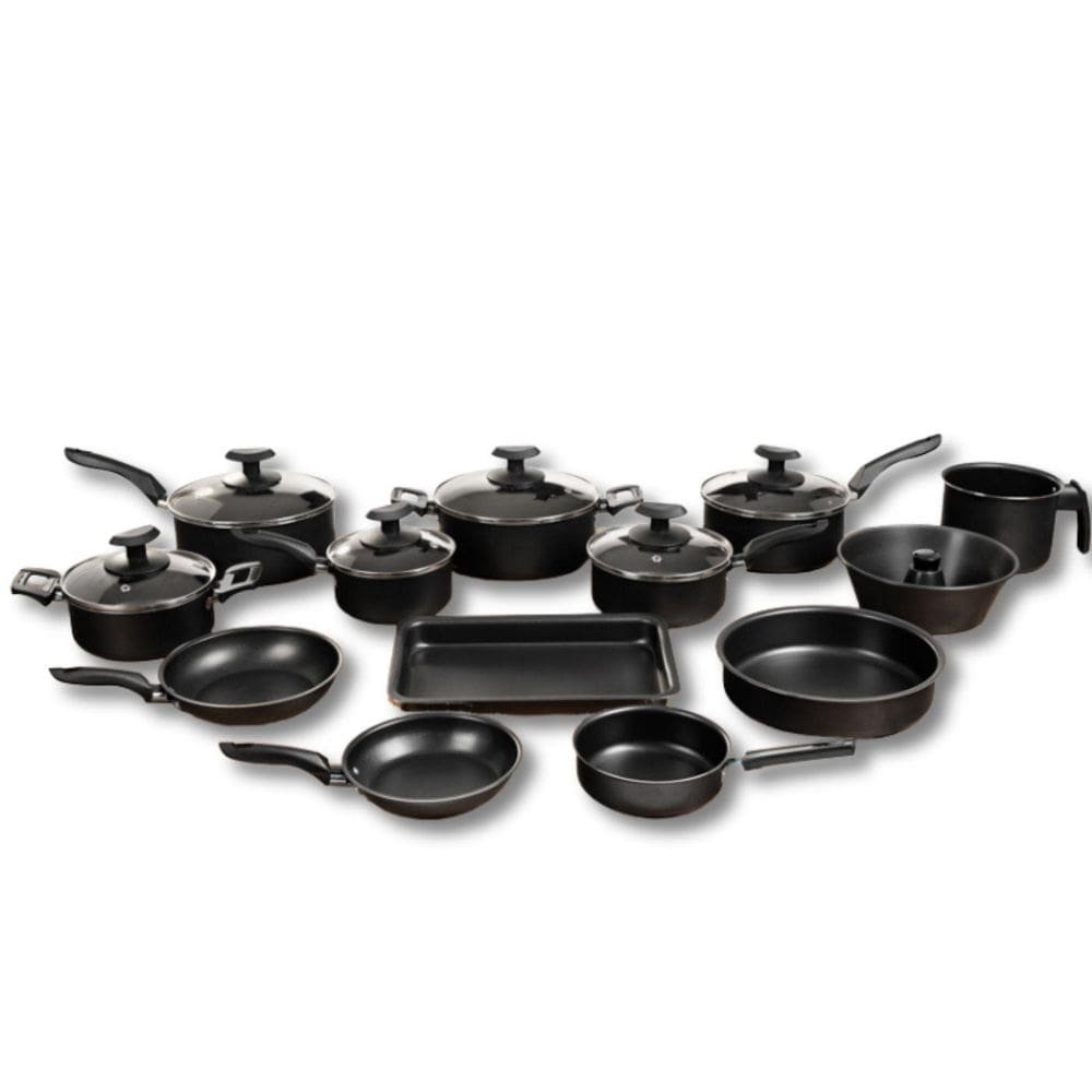 Conjunto Panelas 13 Peças Teflon Antiaderente Preto