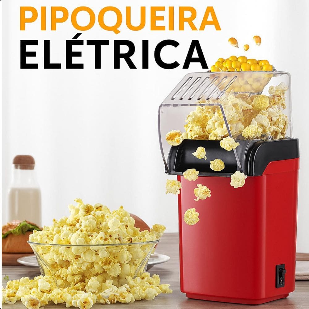 Pipoqueira Elétrica 1200W, Para Pipocas Crocantes E Rápidas