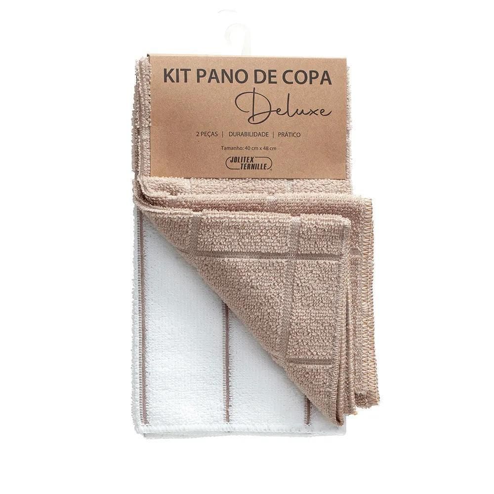 Kit 2 Peças Pano De Copa Deluxe - Jolitex Bege