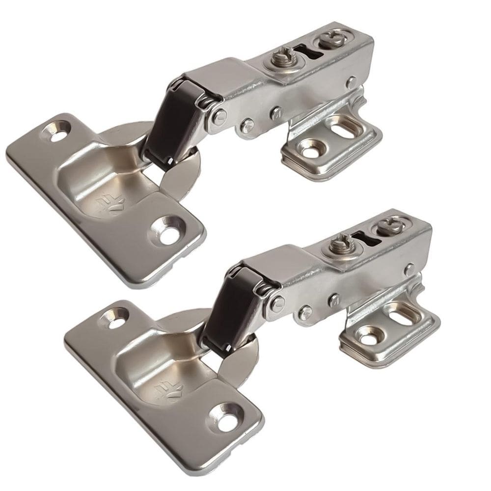 Kit 2 Dobradiças Curvas Para Moveis Pistão Amortecedor 35Mm