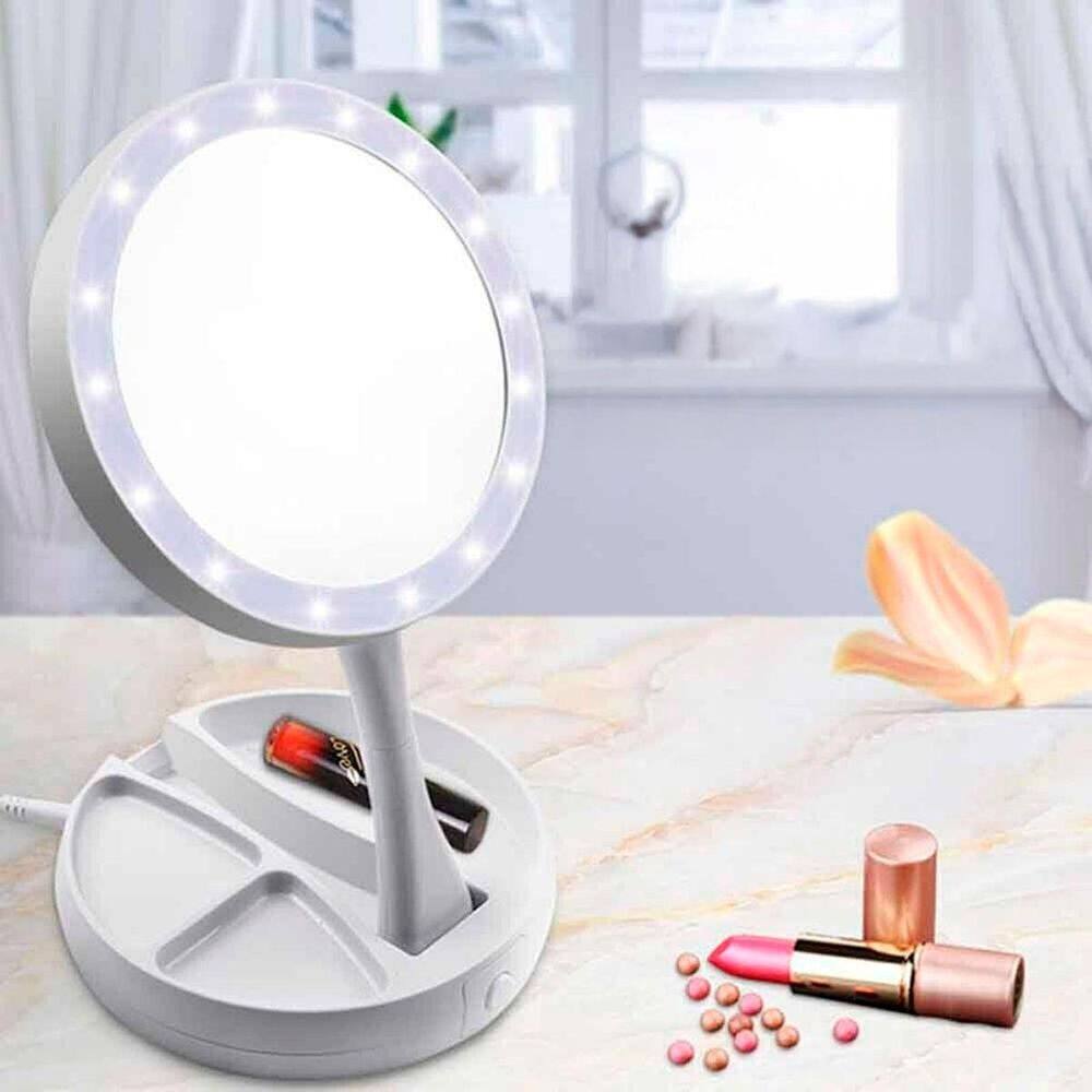Espelho Iluminado Dupla Face Led Perfeito Maquiagem