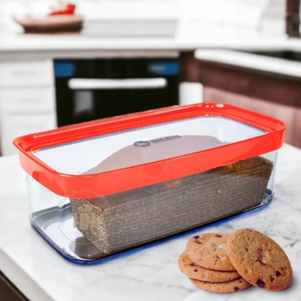 10X Porta Pão Bolo Biscoito Bolachas Acrílico Pote Hermétic