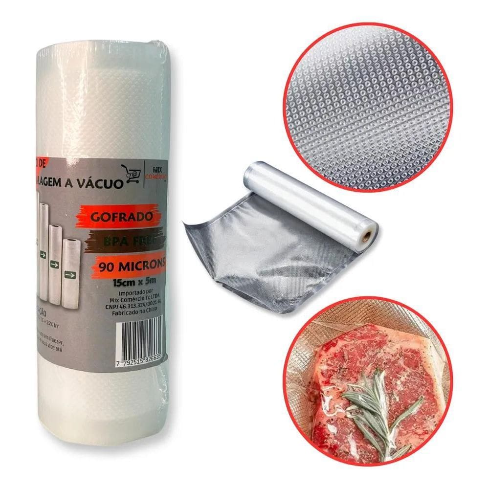 2X Embalagens Seladora 15Cmx5M Cetro Vacuum Sealer Electrolu