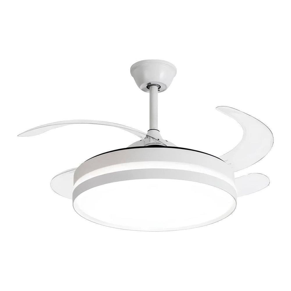 Lustre Ventilador Teto Led Pás Retrátil Com Controle Remoto