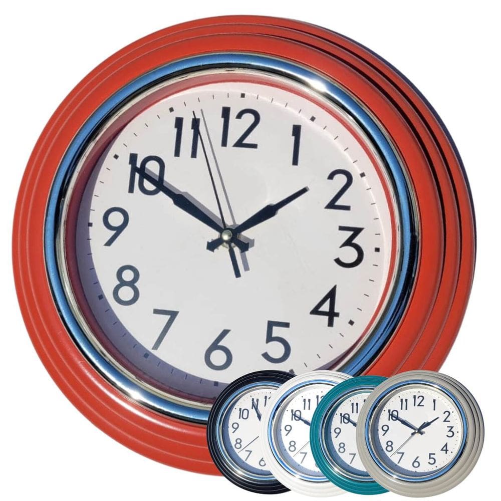Relógio de Parede Wincy Pequeno Silesioso Decorativo Casa Sala Escritório Redondo Vermelho Preto Branco Verde Nude PDA02083