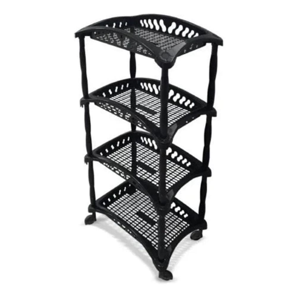 Fruteira Chão Plástico Cesto Organizador 4 Andares