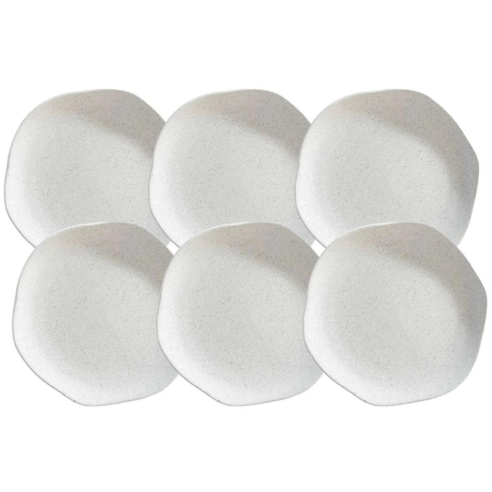 Jogo De Pratos Sobremesa 20Cm Kit 6 Pçs Orion Offwhite