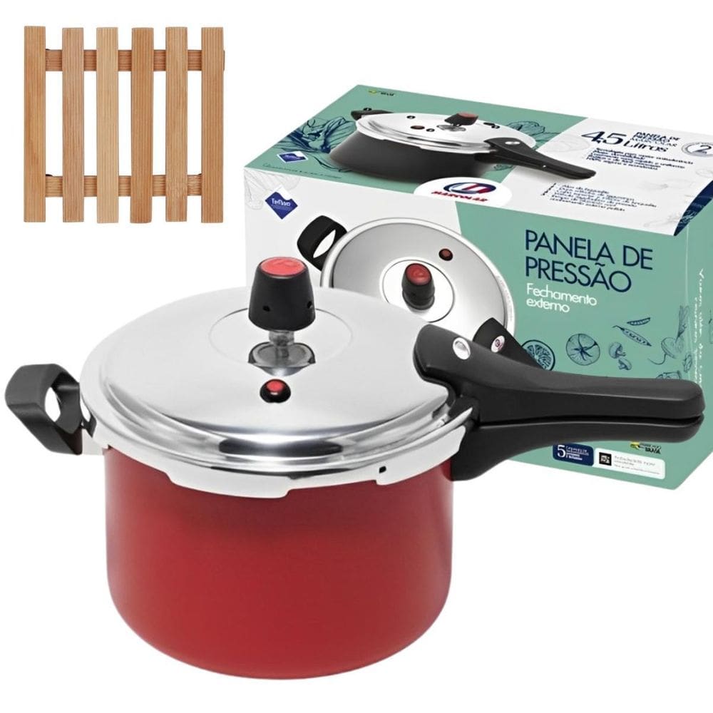 Panela De Pressão 4,5 L Fechamento Externo + Descanso Panela
