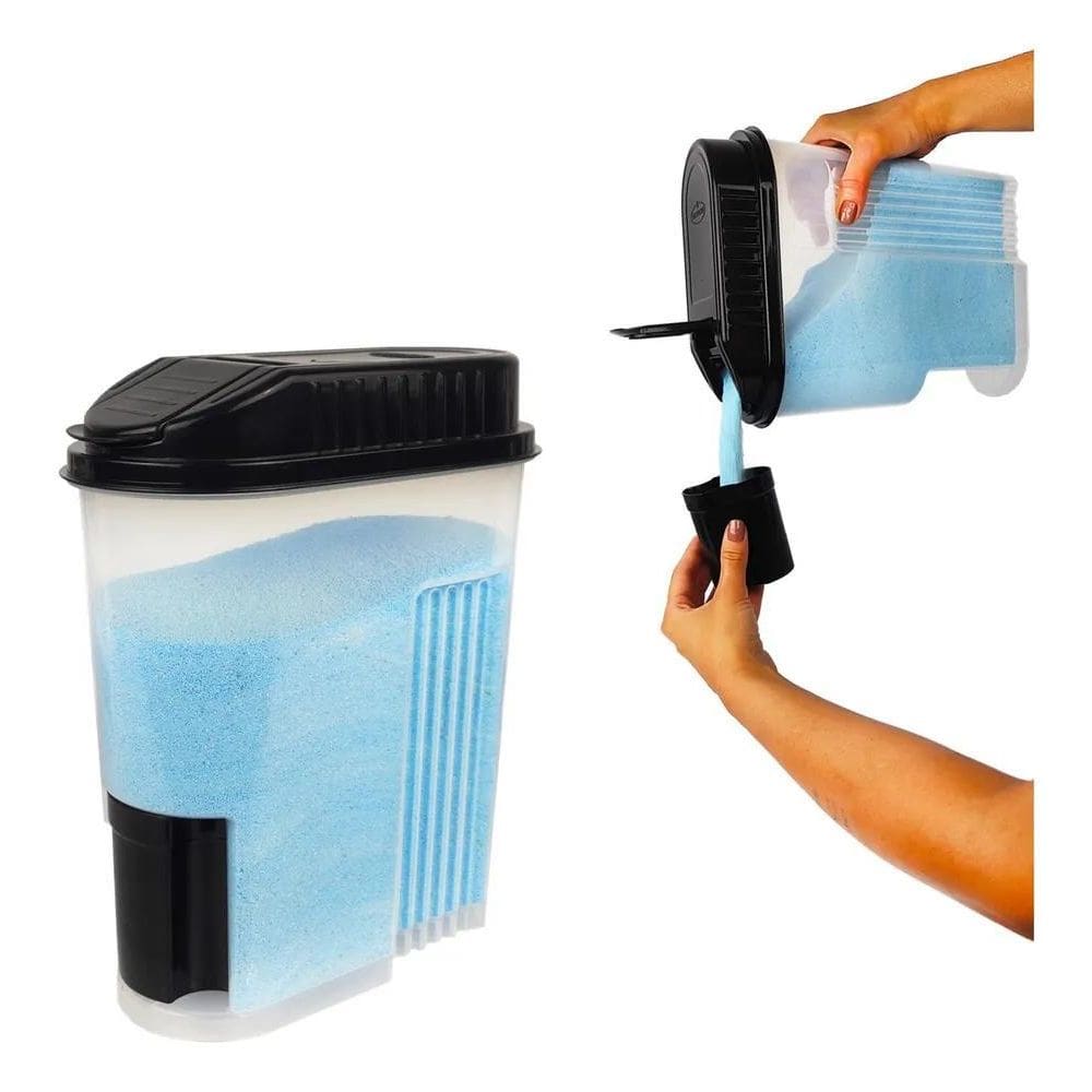 Porta Sabão Em Pó Com Direcionador Copo Dosador Medidor 1 Kg