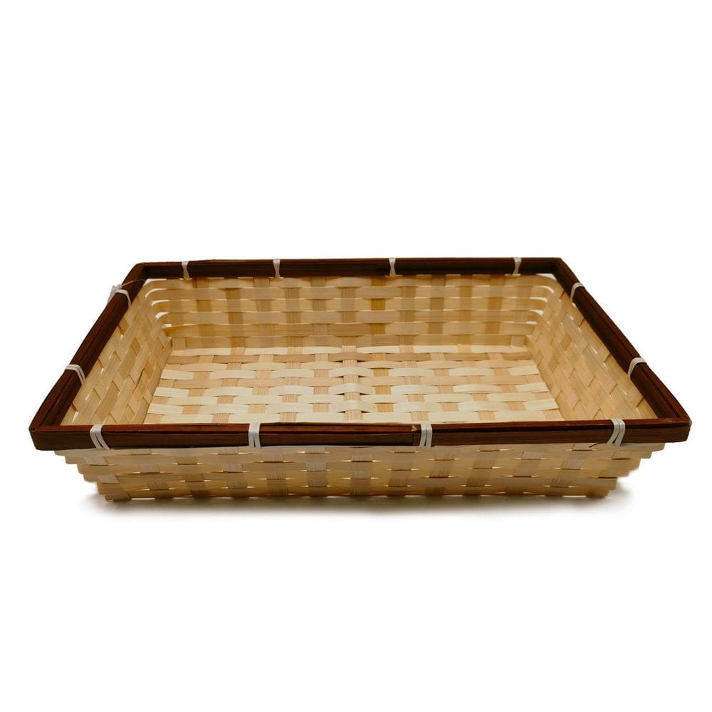 Cesto De Palha Edges Rt Brown - 32 X 24 X 7 Cm