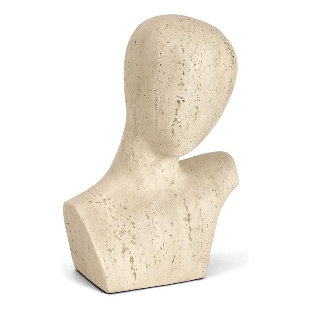 Decoração Escultura Busto Em Polirresina Bege Mart 17708