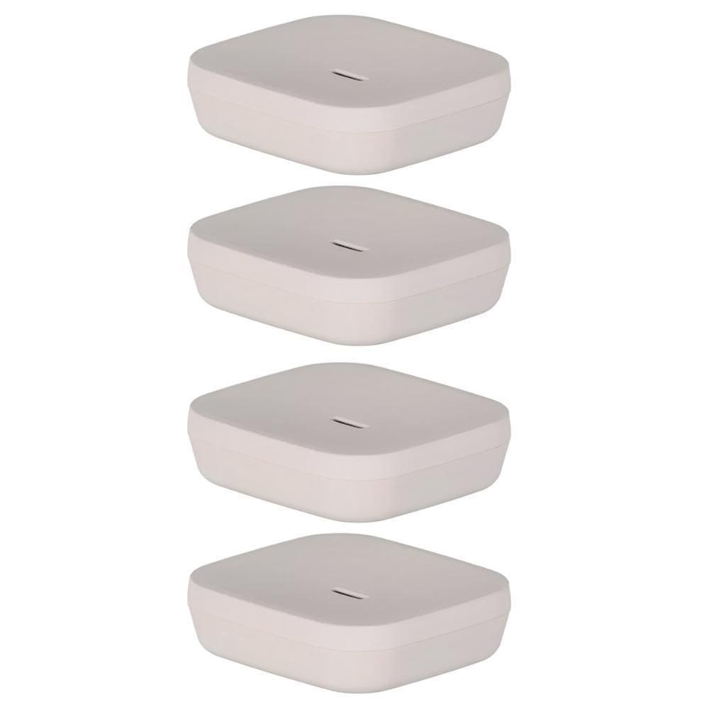 4X Saboneteira De Pia Bancada Lavabo Banheiro Ou Aura Bege