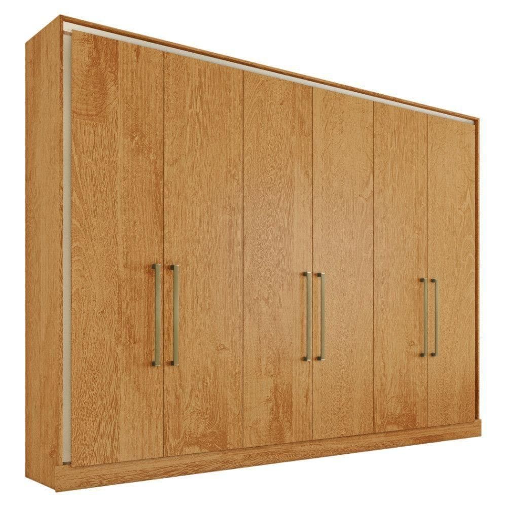 Guarda Roupa Argos 6 Portas 100% Mdf Móveis Mademarcs Peroba