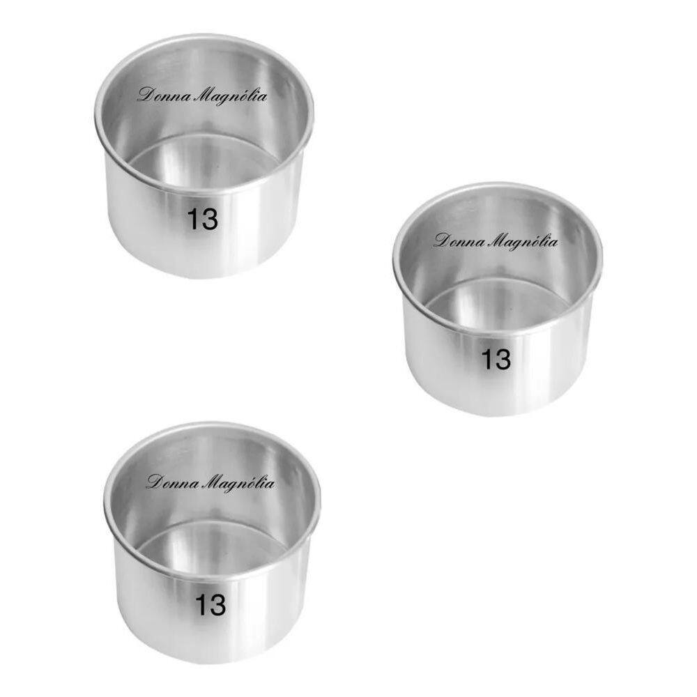 2X Kit 3  Três  Assadeira Forma Bolo Redonda Alta 13 X 10 G