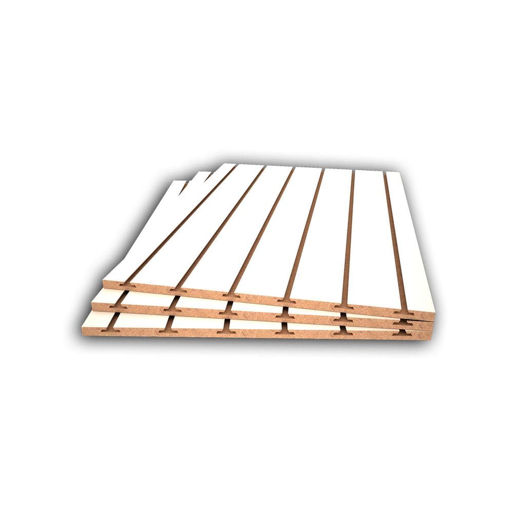 Kit 3 Painel Canaletado Branco Mdf-18Mm - 90Cm X 60Cm
