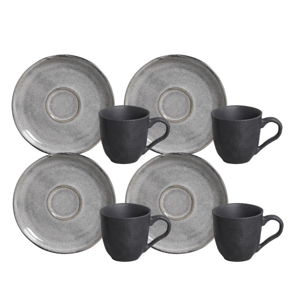 Jogo Xicaras De Chá Com Pires 120Ml Kit 4 Pçs Bio Dust