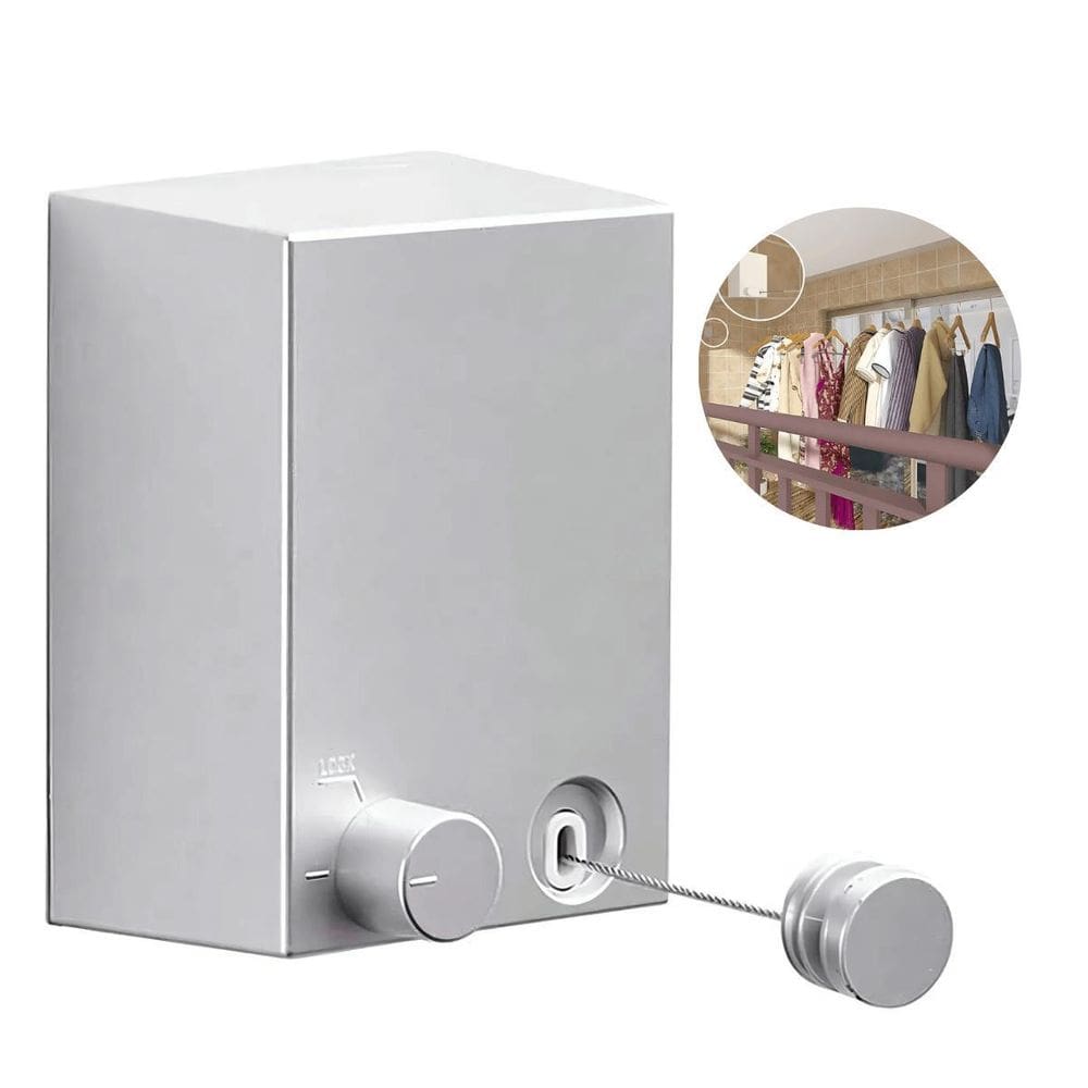 Varal Para Roupas Retrátil Moderno Prático Fio Em Aço Inox