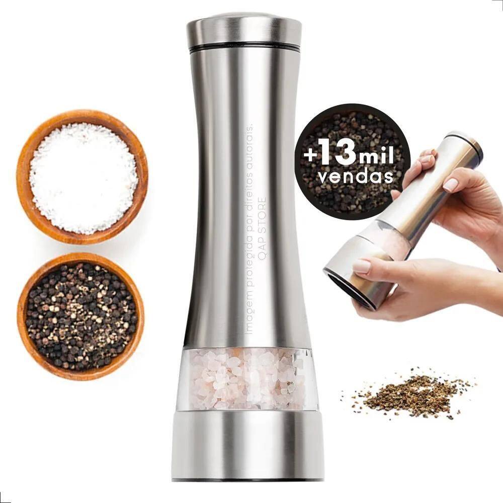 Moedor De Sal E Pimenta Aço Inox Gourmet - Ótima Qualidade