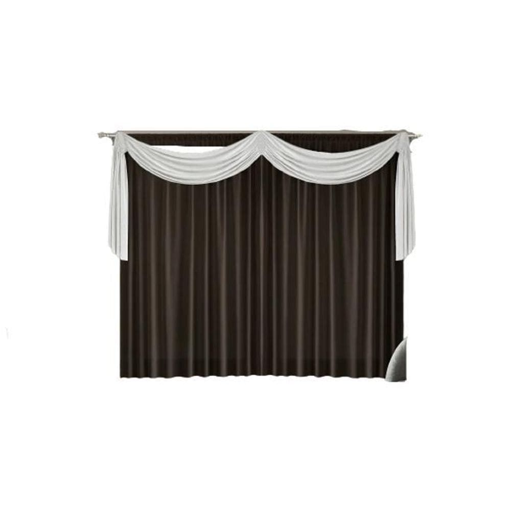 Cortina Quarto E Sala 2,00 X 1,80 Marrom Lais Com Bando