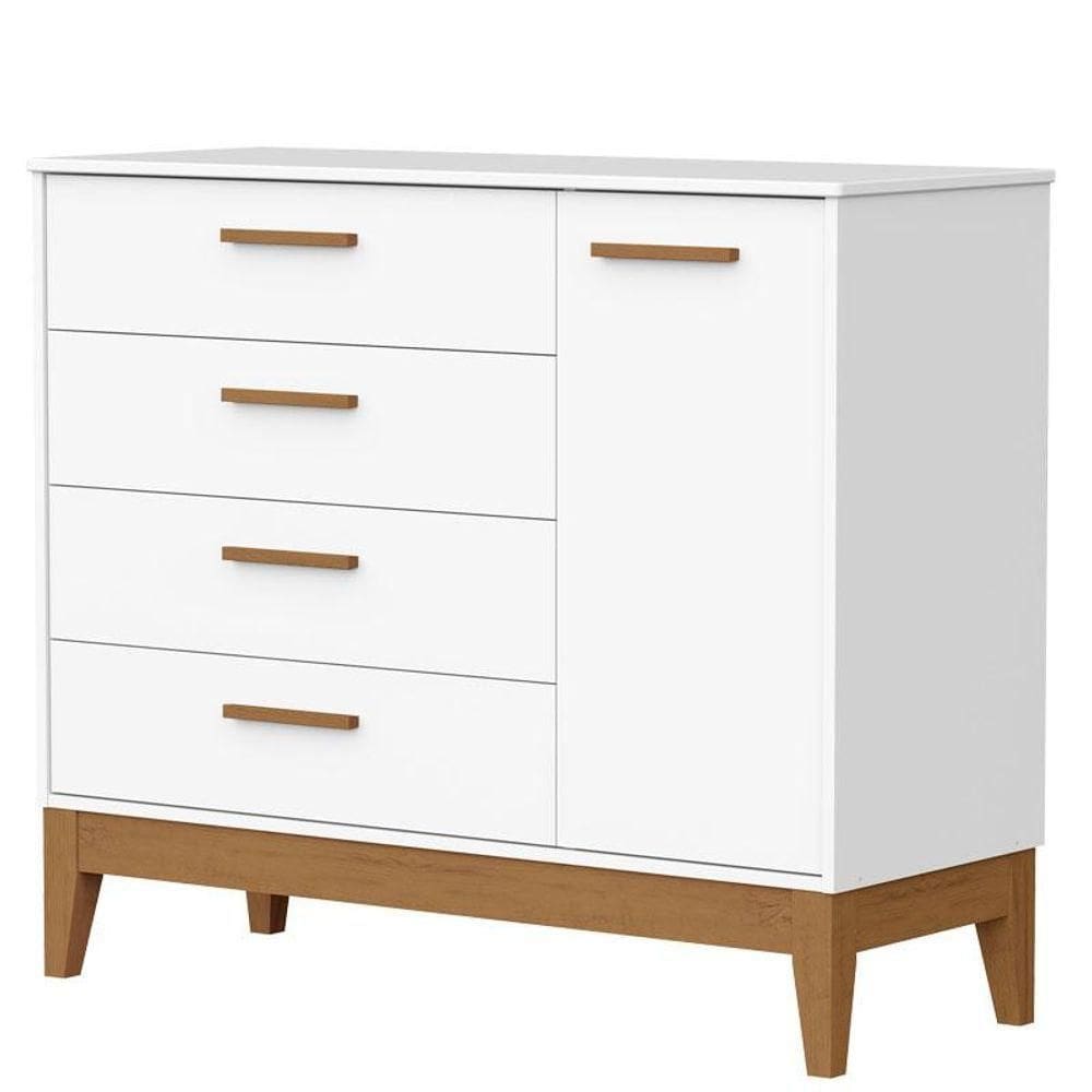 Cômoda Sapateira Infantil Flip Branco Acetinado - Reller