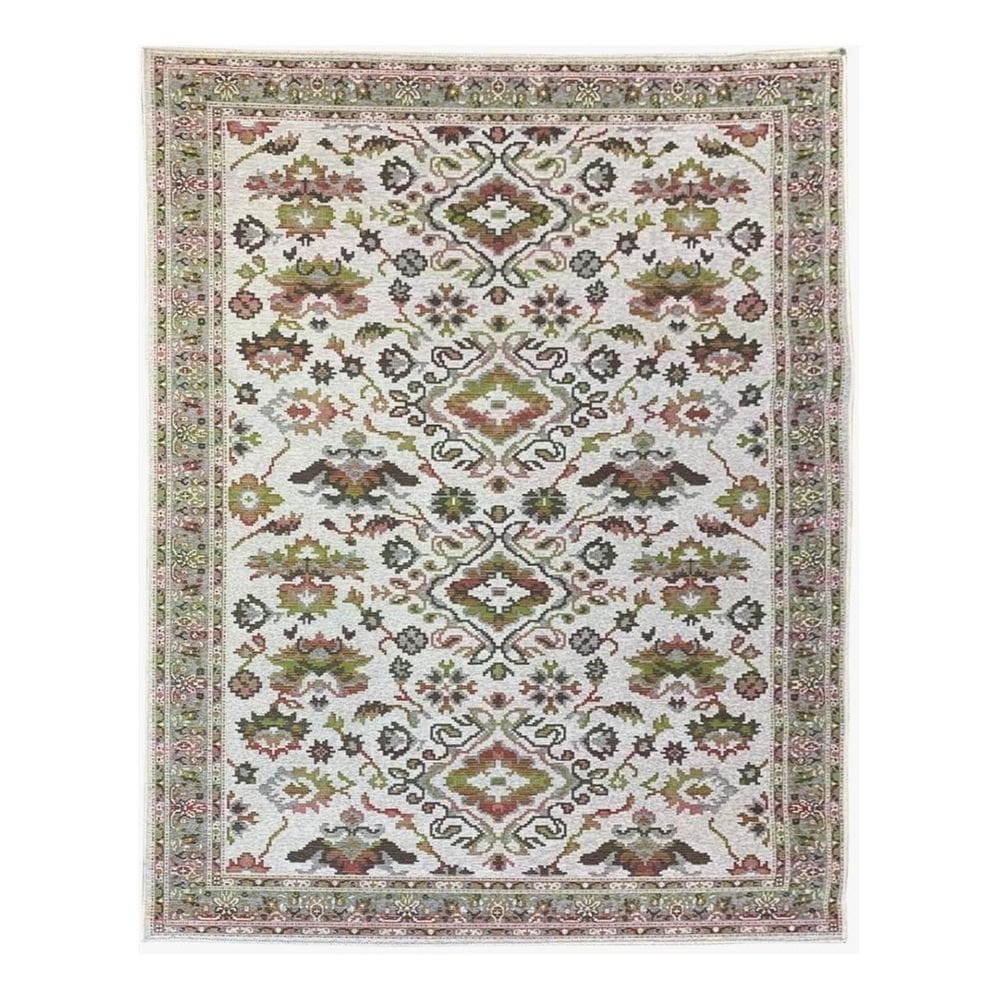 Tapete Sala Oriental 200X250 Cm Cinza Verde Sem Pelo