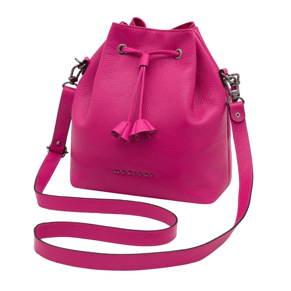 Bolsa Feminina Couro Bovino Bucket Transversal Mariart Jade