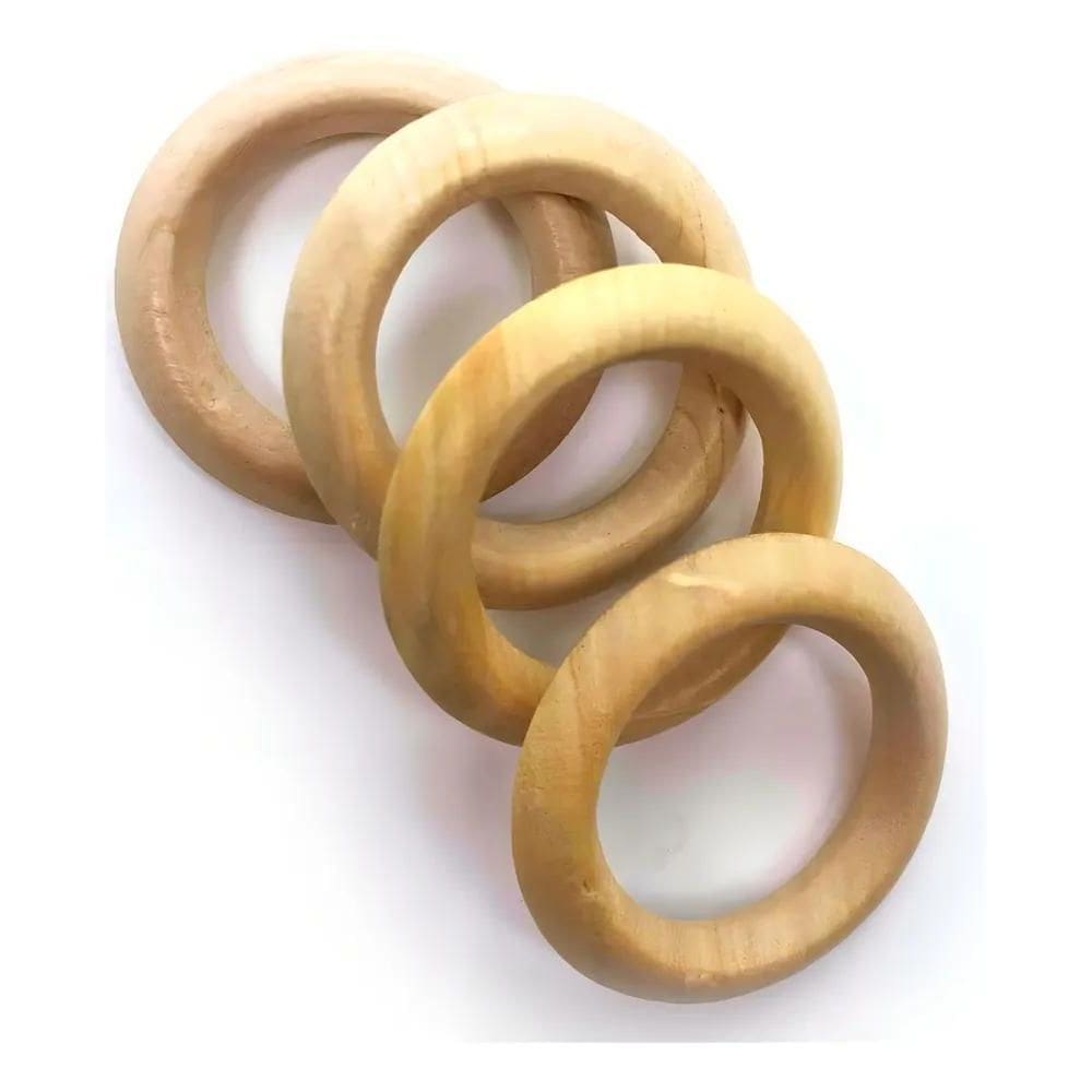 2X Kit 20 Anel Para Guardanapo Argola Madeira Prendedor Luxo