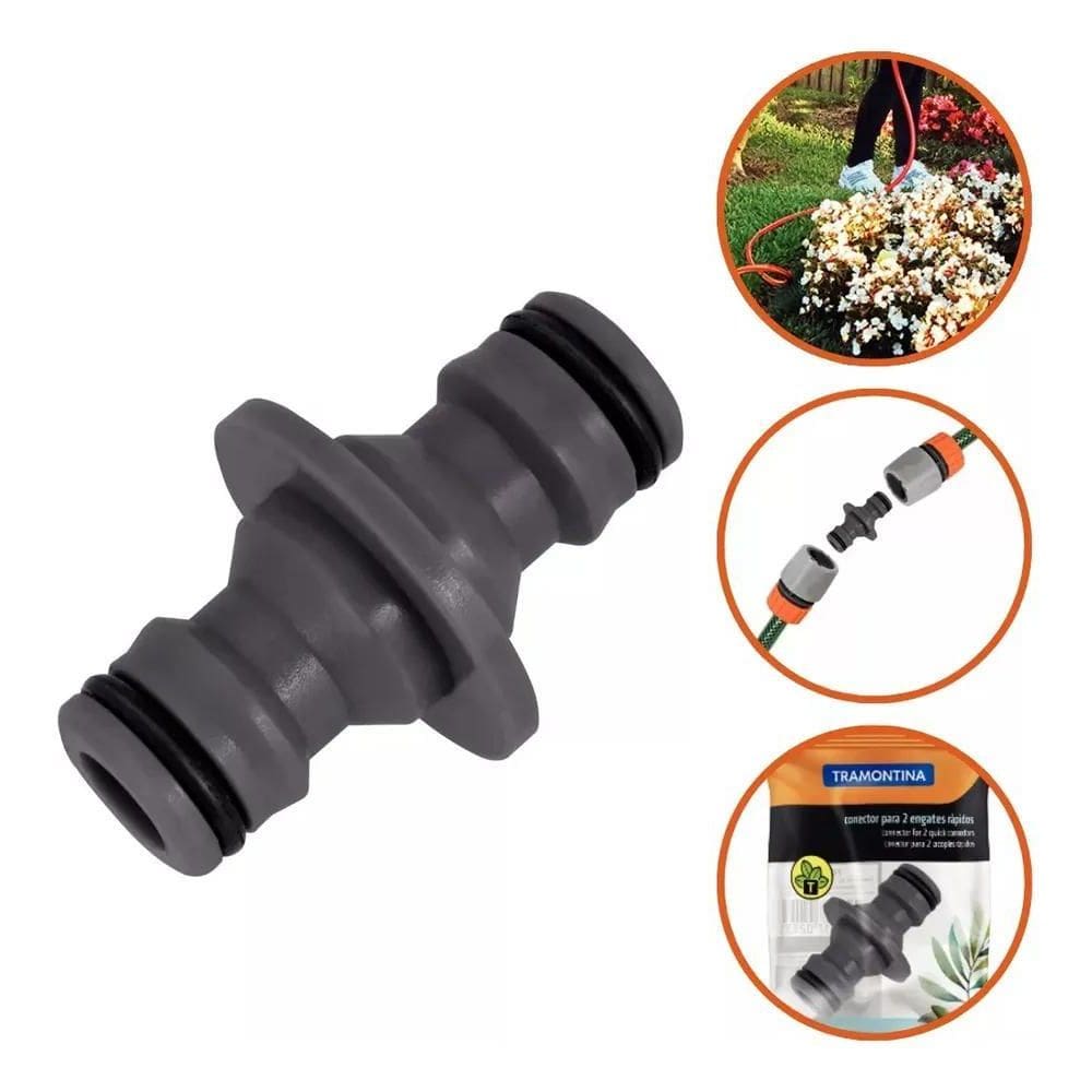 10X Conector União De Mangueira Engate Rápido Duplo Tramont