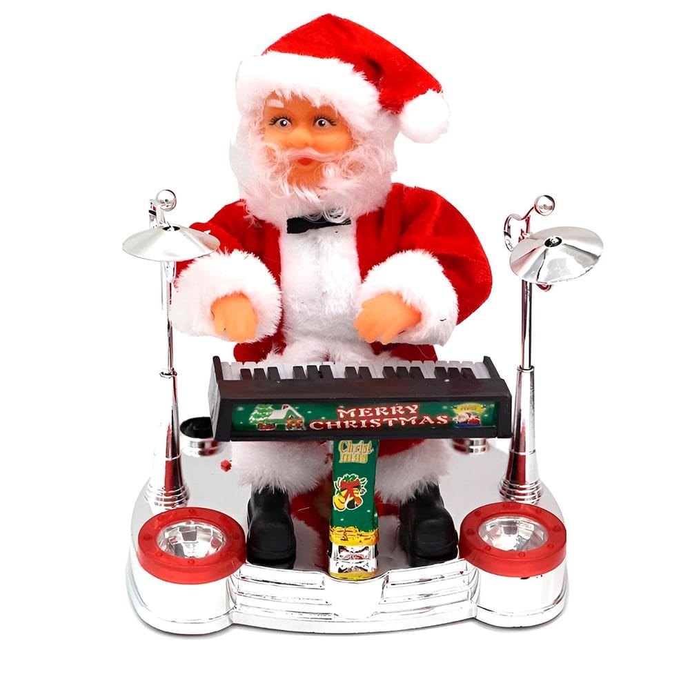 Papai Noel Musical Tecladista Toca Piano Decoração Natal