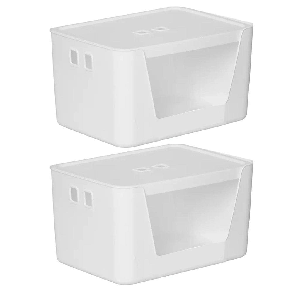 Kit 2 Caixa Organizadora 26X20X16Cm Com Tampa Branco