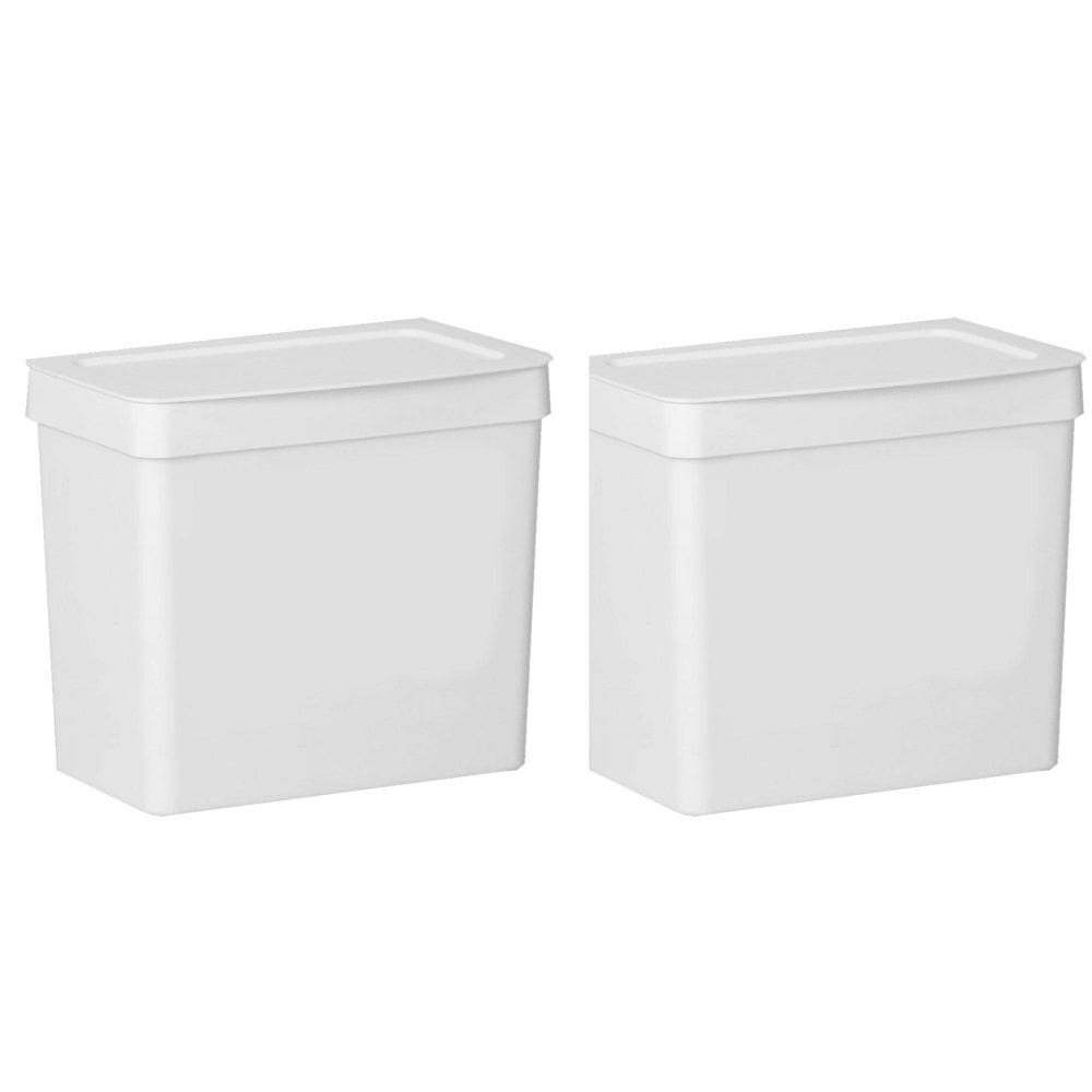 Kit 2 Lixeira 3,5 L Com Tampa Cozinha Pia Bancada Branco