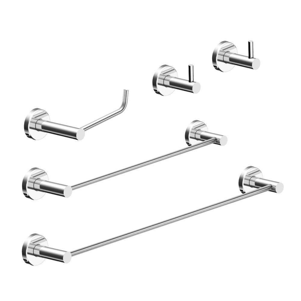 Kit De Acessórios Para Banheiro Alto Brilho 5 Peças Grego Metal 2070at