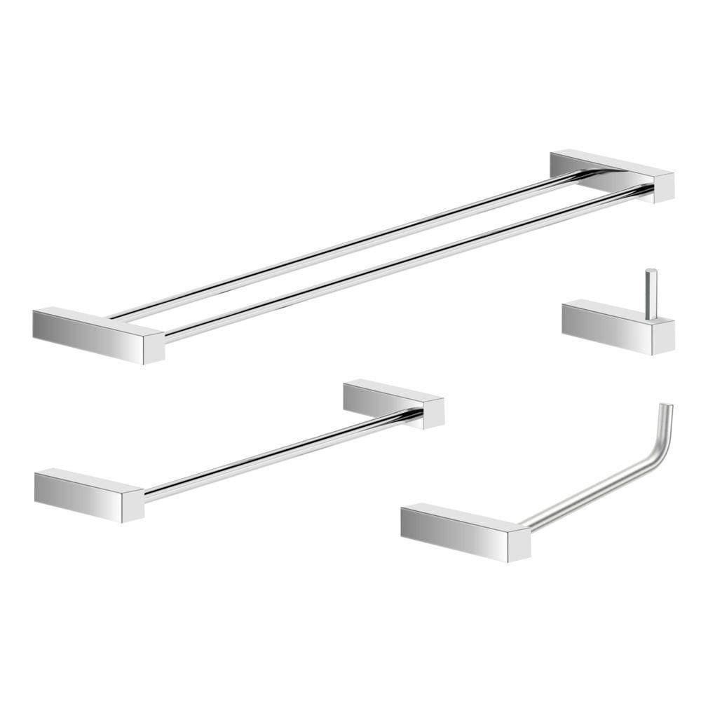 Kit Acessórios Para Banheiro Alto Brilho 4 Peças Grego Metal 2060tr