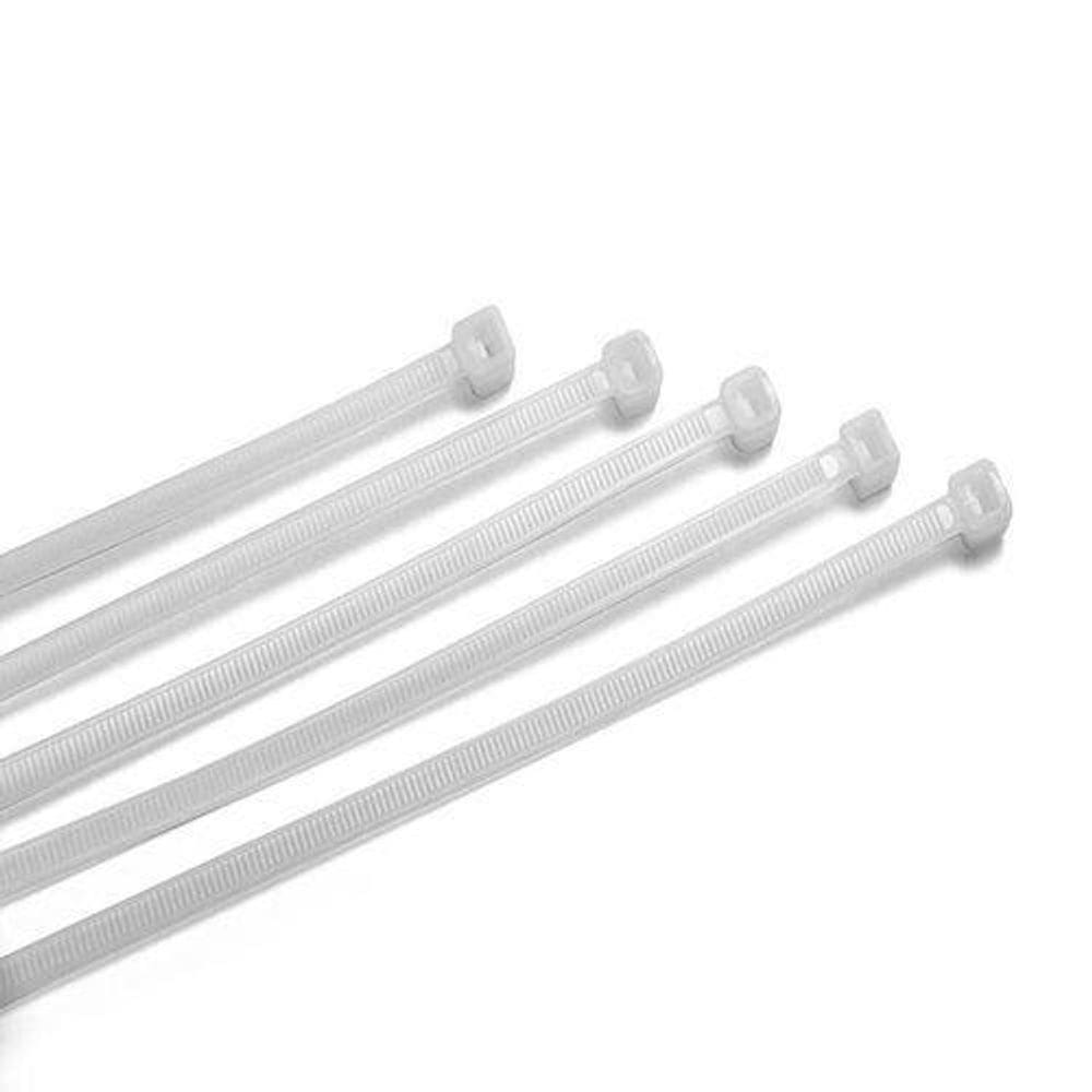 Abracadeira De Nylon 3,6Mm X 300Mm Branca 100 Pcs