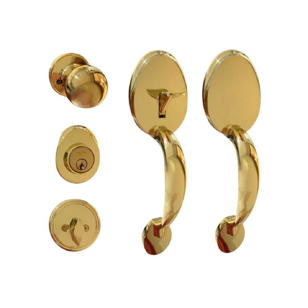 Fechadura Blim Blim Para Porta Dupla Alça Dupla Dourado Ouro