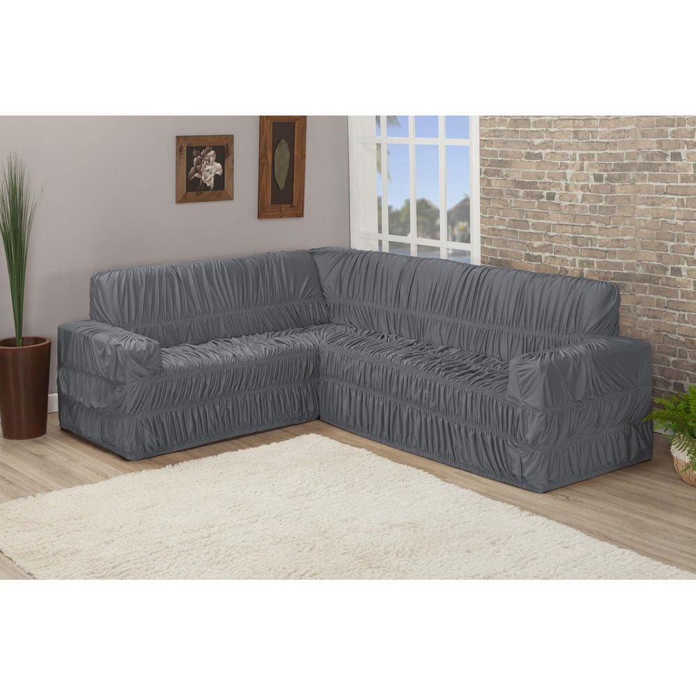 Capa De Sofa Canto De 6 Lugares Elasticada Malha Gel