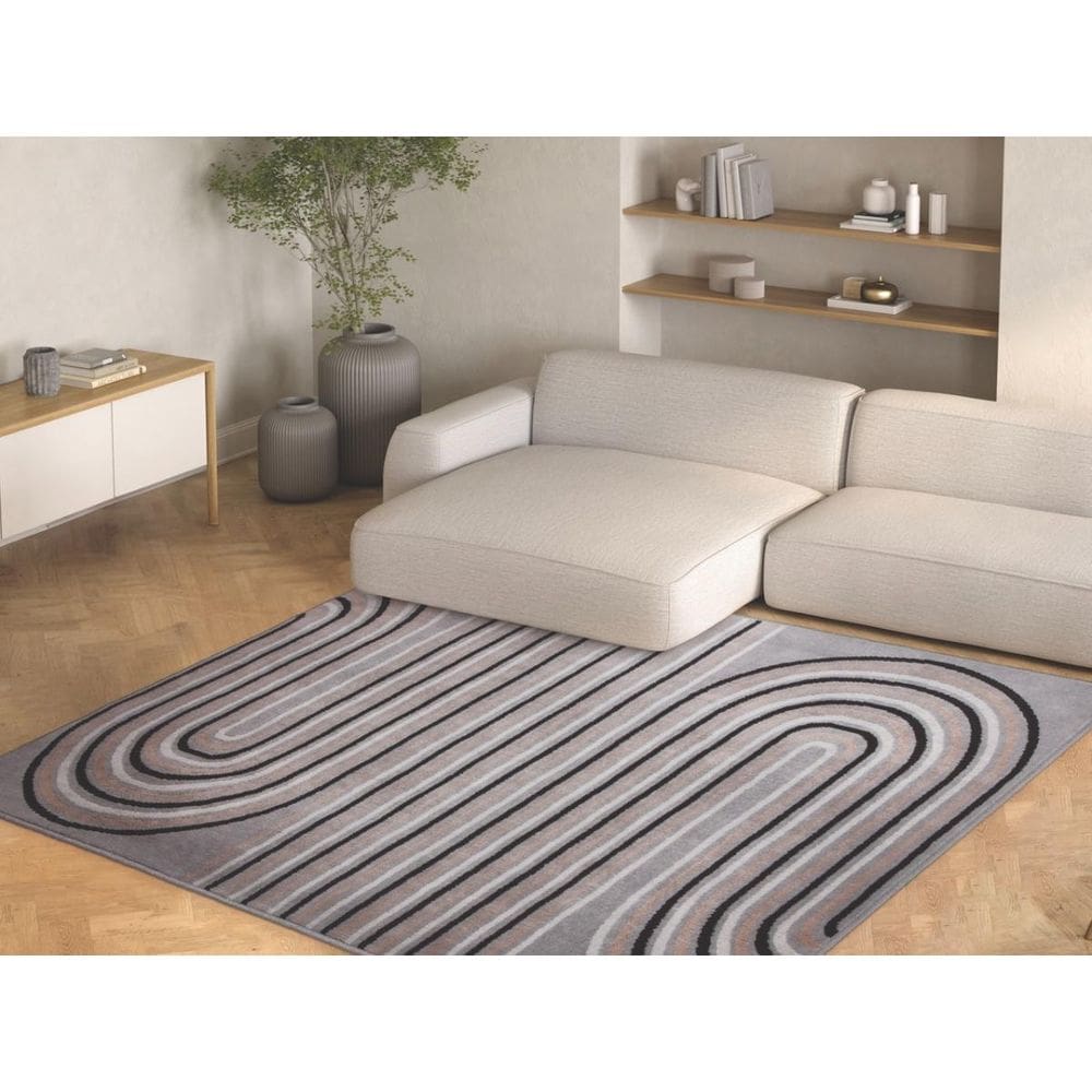 Tapete Sala 200X250Cm Renaissance Laguna 52 Grafite Organico