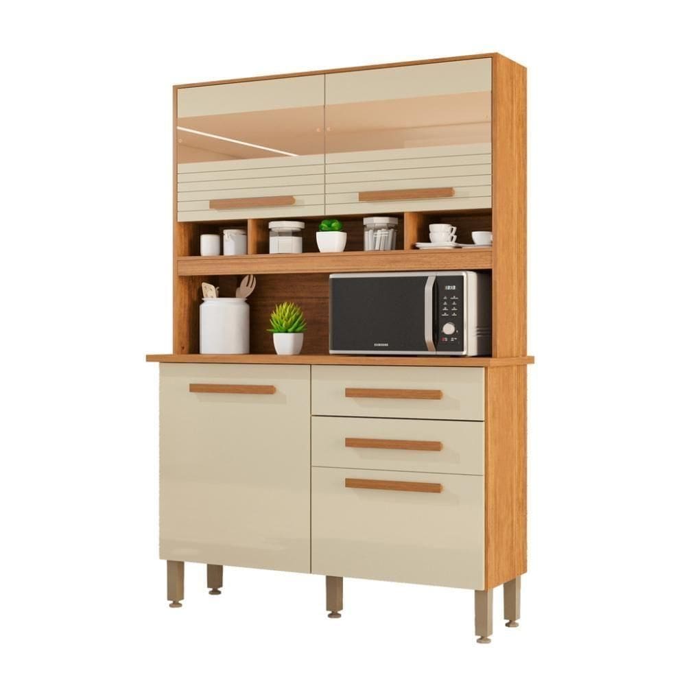 Cozinha 4 Portas 2 Gavetas Sara Frison Com Espelhos