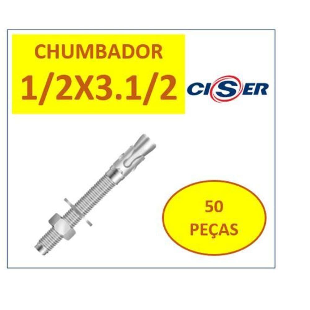 Chumbador Parabolt Cba 1/2 X 3.1/2 Pbc Zincado 50 Peças